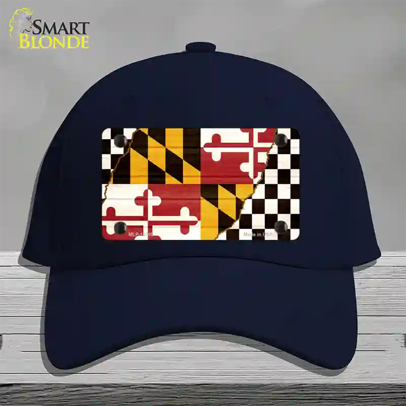 Maryland Racing Flag Novelty License Plate Hat Tag Cotton / Navy