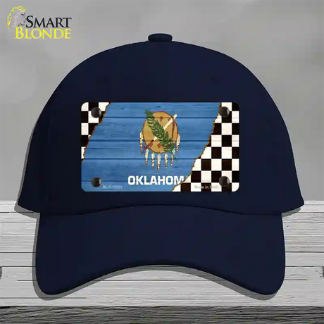 Oklahoma Racing Flag Novelty License Plate Hat Tag Cotton / Navy