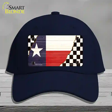 Texas Racing Flag Novelty License Plate Hat Tag Cotton / Navy