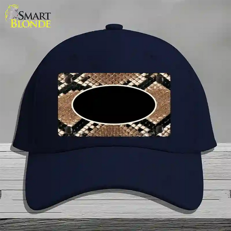 Snake With Black Center Oval Novelty License Plate Hat Cotton / Navy