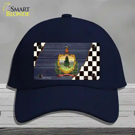 Vermont Racing Flag Novelty License Plate Hat Tag Cotton / Navy