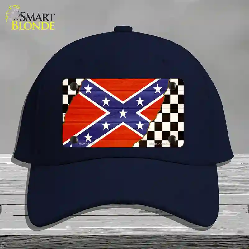 Confederate Racing Flag Novelty License Plate Hat Tag Cotton / Navy