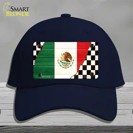 Mexico Racing Flag Novelty License Plate Hat Tag Cotton / Navy