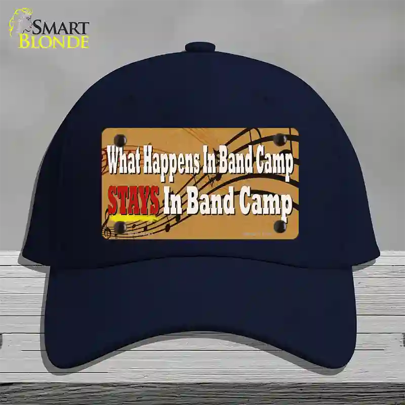 What Happens In Band Camp Novelty License Plate Hat Tag Cotton / Navy