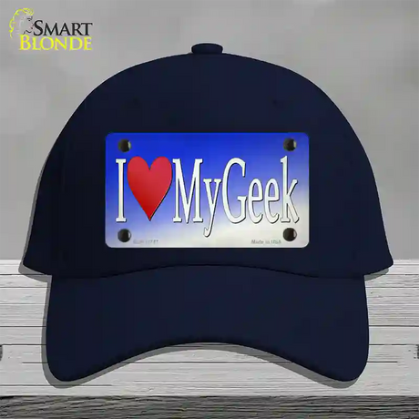 I Love My Geek Novelty License Plate Hat Tag Cotton / Navy