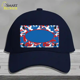 Patriotic Camouflage With Blue Center Oval Novelty License Plate Hat Cotton / Navy