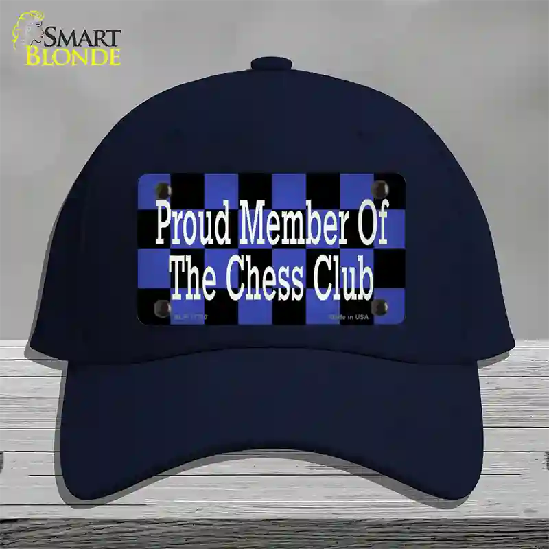 Chess Club Member Novelty License Plate Hat Tag Cotton / Navy