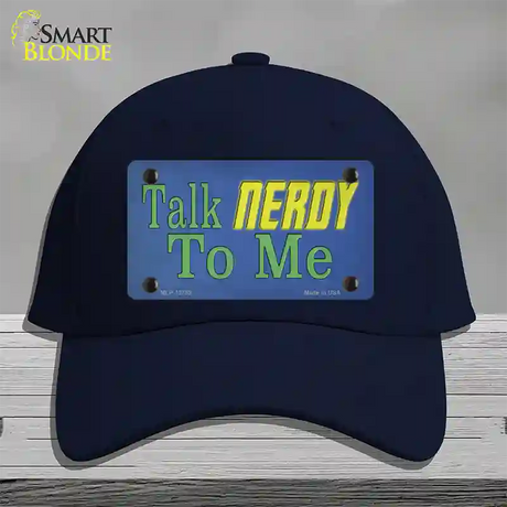 Talk Nerdy To Me Novelty License Plate Hat Tag Cotton / Navy