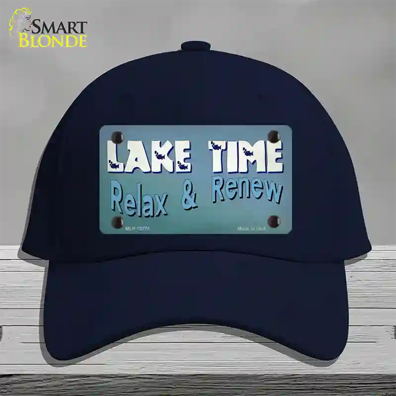 Lake Time Novelty License Plate Hat Tag Cotton / Navy