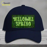 Welcome Spring Novelty License Plate Hat Tag Cotton / Navy