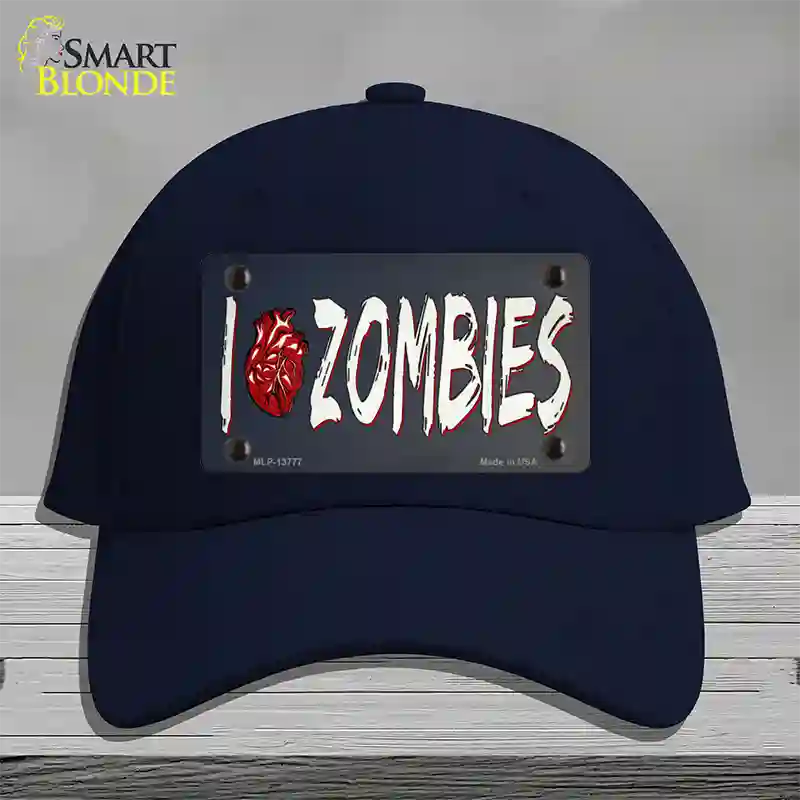 I Love Zombies Novelty License Plate Hat Tag Cotton / Navy