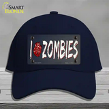 I Love Zombies Novelty License Plate Hat Tag Cotton / Navy