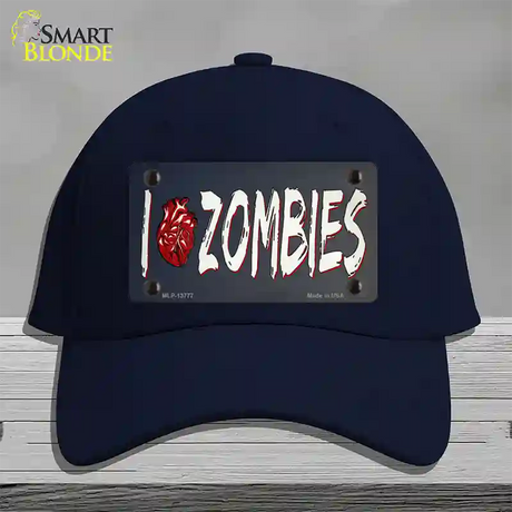 I Love Zombies Novelty License Plate Hat Tag Cotton / Navy