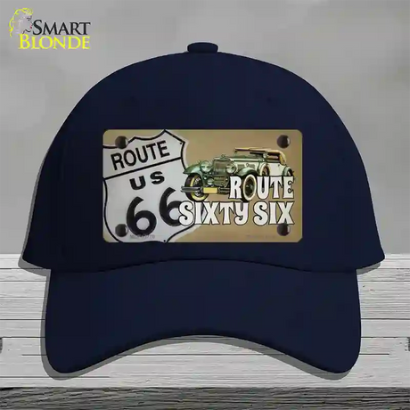 Route Sixty Six Novelty License Plate Hat Tag Cotton / Navy