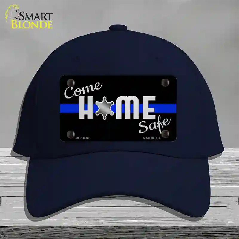 Come Home Safe Novelty License Plate Hat Tag Cotton / Navy