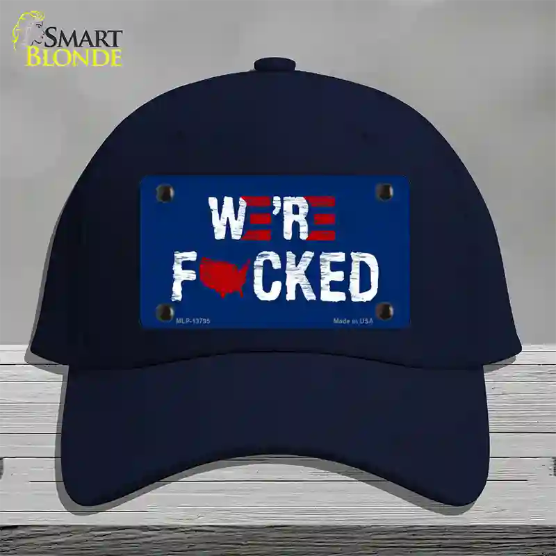 Were F*cked Novelty License Plate Hat Tag Cotton / Navy