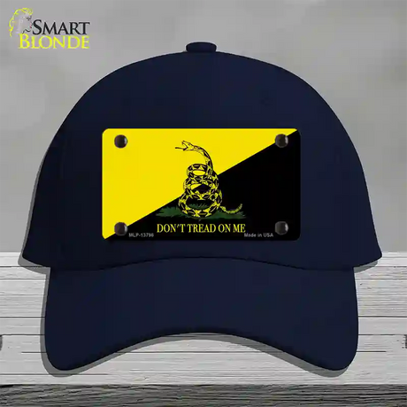 Dont Tread On Me Yellow|Black Novelty License Plate Hat Cotton / Navy