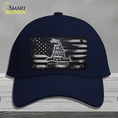 Dont Tread On Me Distressed Flag Novelty License Plate Hat Cotton / Navy