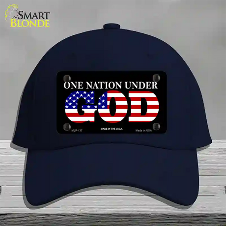 One Nation Under God Novelty License Plate Hat Cotton / Navy