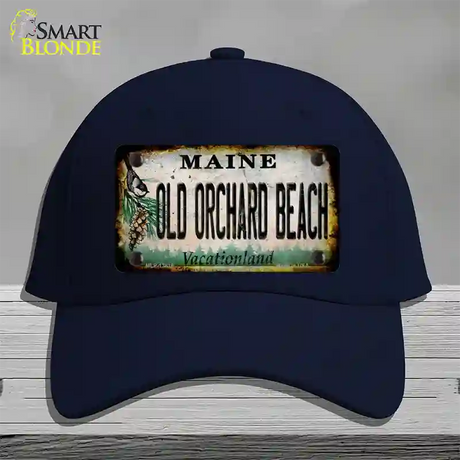 Old Orchard Beach Maine Rusty Novelty License Plate Hat Tag Cotton / Navy