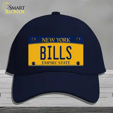 Bills New York Yellow Novelty License Plate Hat Tag Cotton / Navy