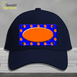 Orange Royal Blue Polka Dot Orange Center Oval Novelty License Plate Hat Cotton / Navy