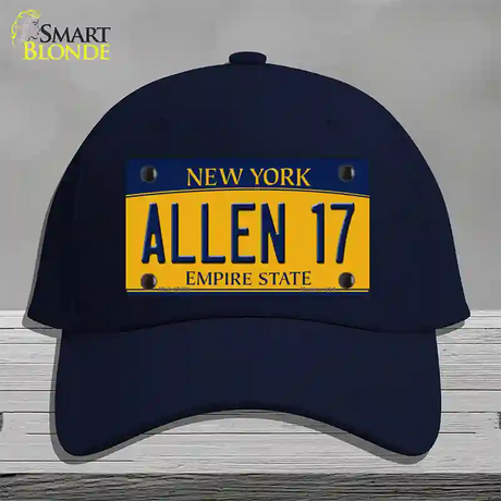 Allen 17 New York Novelty License Plate Hat Tag Cotton / Navy