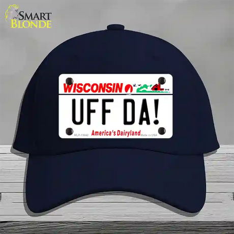 Uff Da Wisconsin Novelty License Plate Hat Tag Cotton / Navy