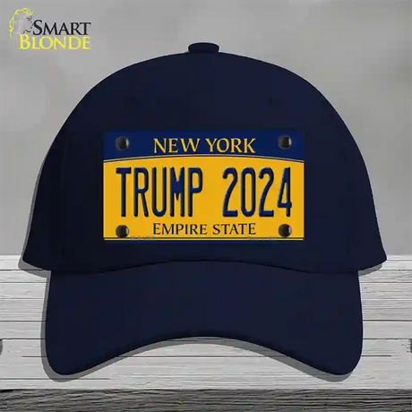 Trump 2024 New York Novelty License Plate Hat Cotton / Navy