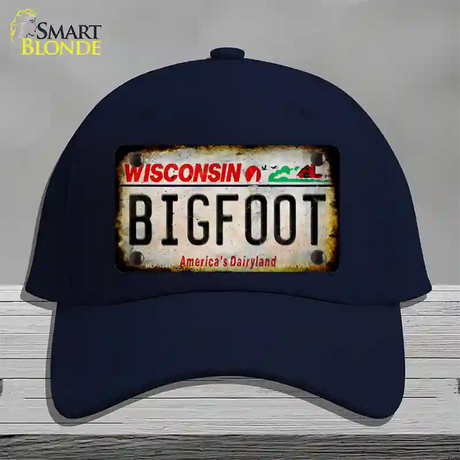 Bigfoot Wisconsin Novelty License Plate Hat Tag Cotton / Navy