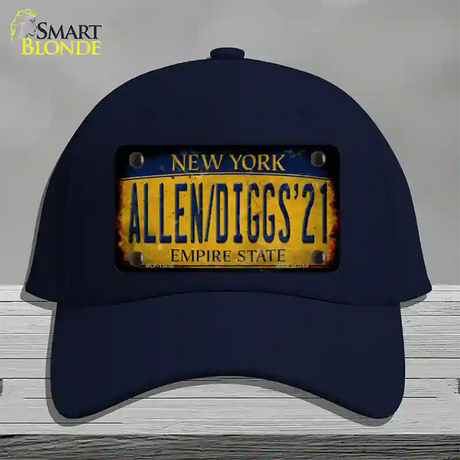 Allen Diggs 21 NY Yellow Rusty Novelty License Plate Hat Tag Cotton / Navy