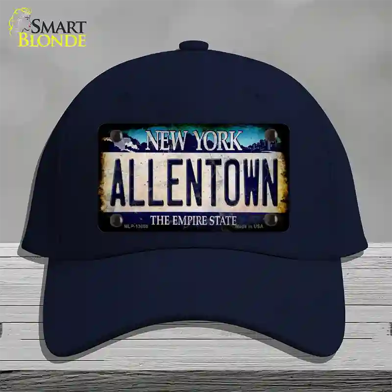 Allentown NY Blue Rusty Novelty License Plate Hat Tag Cotton / Navy