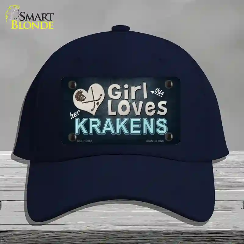 This Girl Loves Krakens Novelty License Plate Hat Tag Cotton / Navy