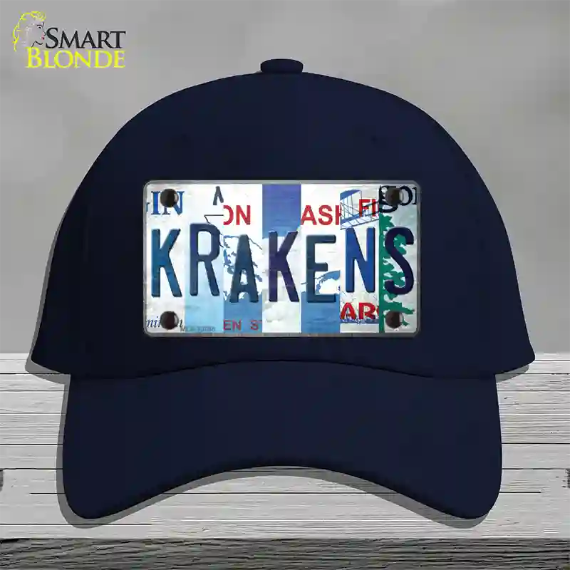 Krakens Strip Art Novelty License Plate Hat Tag Cotton / Navy