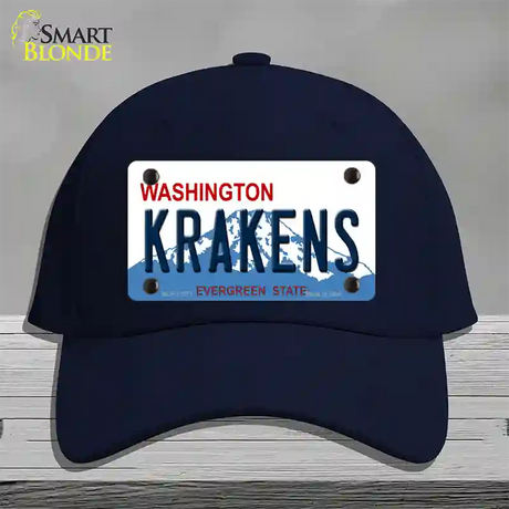 Krakens Washington Novelty License Plate Hat Tag Cotton / Navy