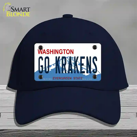 Go Krakens Washington Novelty License Plate Hat Tag Cotton / Navy