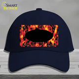 Fire Explosion With Black Center Oval Novelty License Plate Hat Cotton / Navy