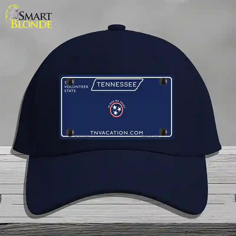 Blank Tennessee Blue Novelty License Plate Hat Tag Cotton / Navy