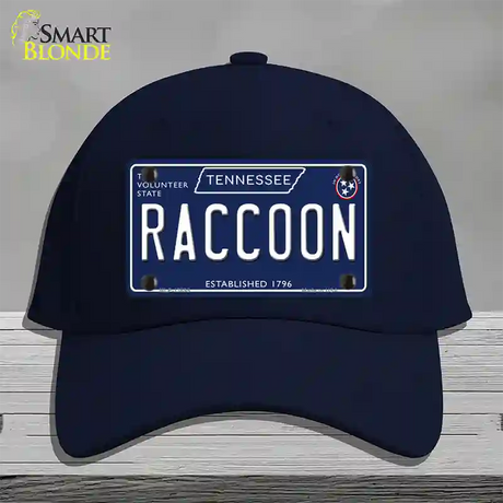 Raccoon Tennessee Blue Novelty License Plate Hat Tag Cotton / Navy