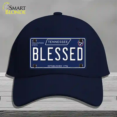 Blessed Tennessee Blue Novelty License Plate Hat Tag Cotton / Navy