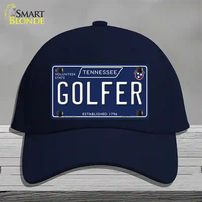 Golfer Tennessee Blue Novelty License Plate Hat Tag Cotton / Navy