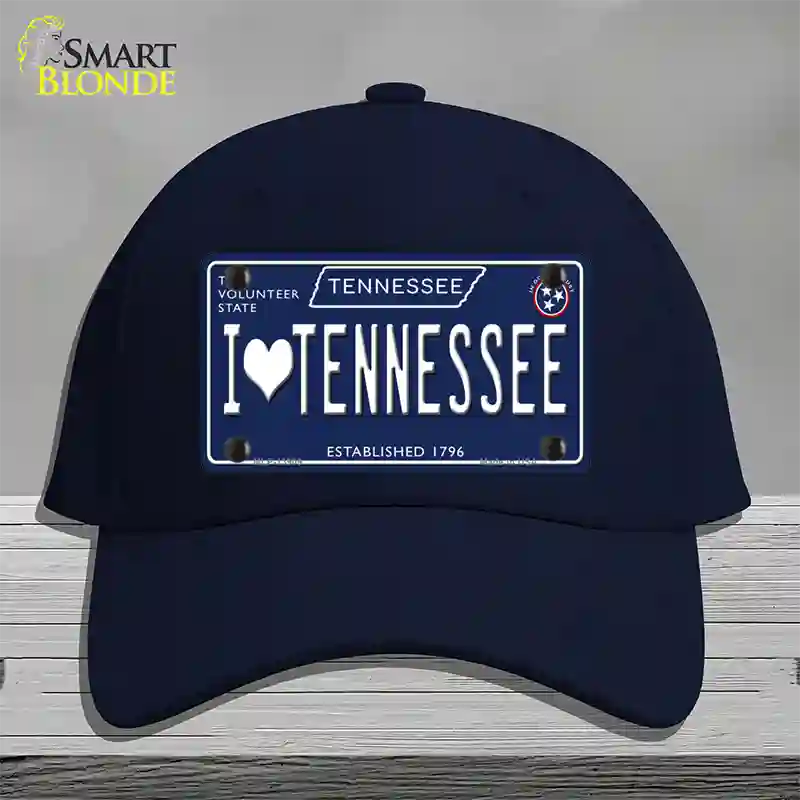 I Heart TN Tennessee Blue Novelty License Plate Hat Tag Cotton / Navy