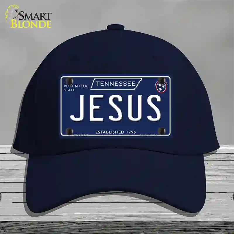 Jesus Tennessee Blue Novelty License Plate Hat Tag Cotton / Navy