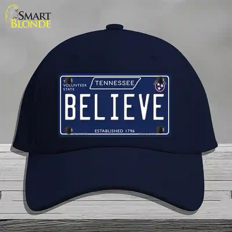 Believe Tennessee Blue Novelty License Plate Hat Tag Cotton / Navy