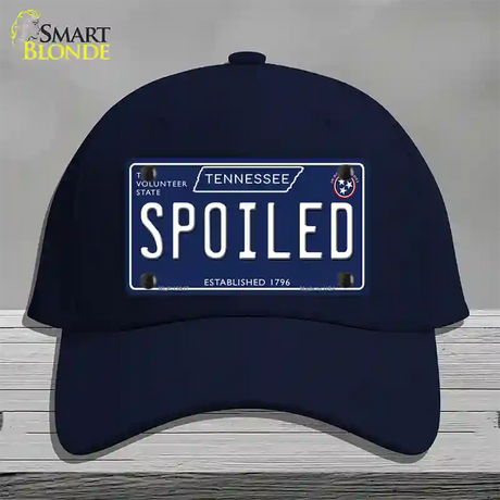 Spoiled Tennessee Blue Novelty License Plate Hat Tag Cotton / Navy