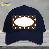 White Brown Polka Dot Center Oval Novelty License Plate Hat Cotton / Navy