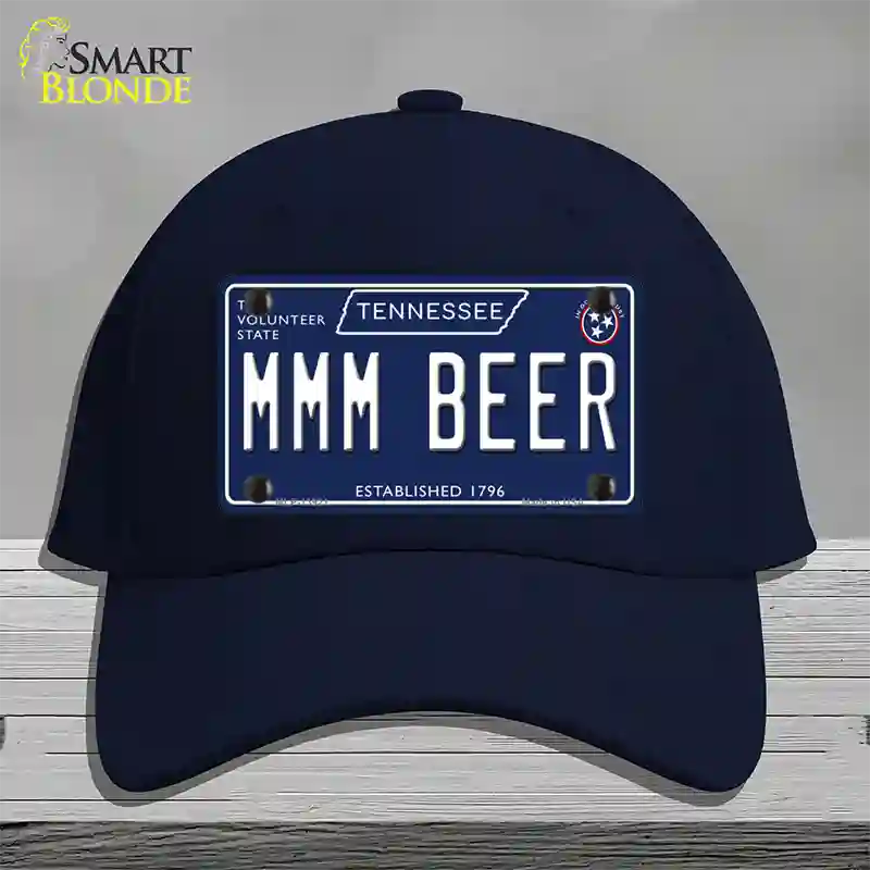 Mmm Beer Tennessee Blue Novelty License Plate Hat Tag Cotton / Navy