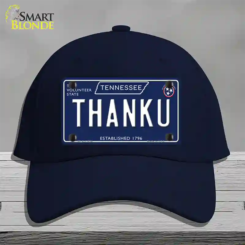 Thank U Tennessee Blue Novelty License Plate Hat Tag Cotton / Navy