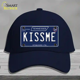 Kiss Me Tennessee Blue Novelty License Plate Hat Tag Cotton / Navy