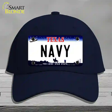 Texas Navy Novelty License Plate Hat Tag Cotton / Navy